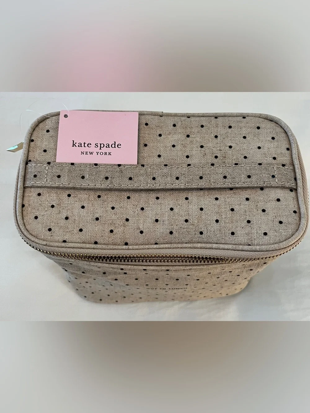 KateSpade 'Out to Lunch' Beige Polka Dot Lunch Tote
